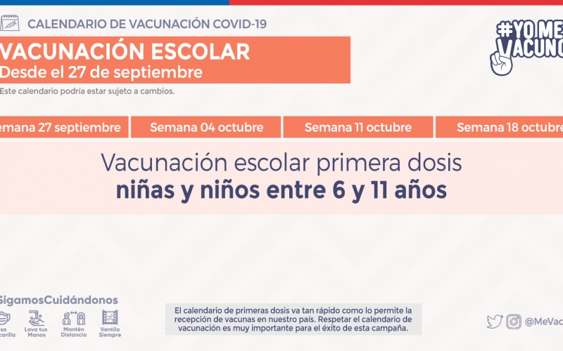 Campaña de Vacunación niños, niñas y adolescentes entre 6 a 11 años